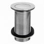 Twyford Push Button Waste 1.25 Inch Chrome - Unslotted (For Basins with No Overflow)