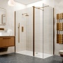 Valo Altitude Brushed Bronze 2000mm Walk-In Shower Enclosure with Return Panel