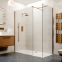 Valo Altitude Brushed Bronze 2000mm Walk-In Shower Enclosure