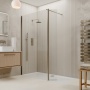 Valo Altitude Brushed Nickel 2000mm Wet Room Shower Screen with Return Panel