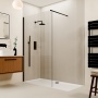Valo Altitude Matt Black 2000mm Wet Room Shower Screen