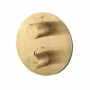 Vema Tiber Thermostatic 2 Outlet Concealed Shower Valve Dual Handle - Brushed Brass