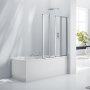 Verona Aquaglass+ Four Folding Bath Screen 1400mm H x 800mm W - 3mm Glass