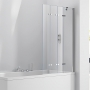 Verona Aquaglass+ Frameless 4 Folding Bath Screen 1500mm H x 965mm W - 6mm Glass