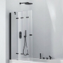 Verona Auriso Matt Black 6mm Frameless 4 Panel Folding Bath Screen 1500mm H x 965mm W
