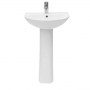 Verona Boulevard Basin & Full Pedestal 550mm Wide 1 Tap Hole