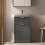 Verona Brivo 500mm 1-Drawer + 1-Door Floor Standing Vanity Unit with Basin