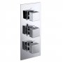 Verona Cube Concealed Thermostatic Shower Valve Triple Handle - Chrome