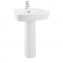 Verona Cubix Basin with Full Pedestal 600mm Wide - 1 Tap Hole