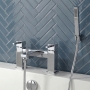 Verona Cubo Chome Pillar Mounted Bath Shower Mixer Tap (inc Kit)