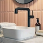 Verona Fontessa Matt Black Tall High Rise Basin Mixer Tap (inc Waste)