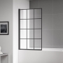Verona Galleria Matrix 4mm Matt Black Bath Screen 1400mm H x 800mm W