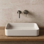 Verona Galvano Rectangle Solid Surface Sit-On Counter Top Basin 565mm Wide - 0 Tap Hole