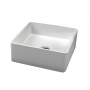 Verona Galvano Square Solid Surface Sit-On Counter Top Basin 380mm Wide - 0 Tap Hole