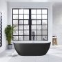 Verona Graphite Summit Freestanding Double Ended Bath 1680mm x 800mm - Black Outer