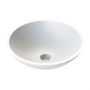 Verona Prince Round Solid Surface Sit-On Counter Top Basin 380mm Wide - 0 Tap Hole