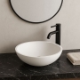 Verona Prince Round Solid Surface Sit-On Counter Top Basin 380mm Wide - 0 Tap Hole