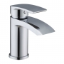 Verona Pure Waterfall Basin Mixer Tap with Sprung Waste - Polished Chrome