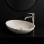 Verona Queen Oval Solid Surface Sit-On Counter Top Basin 572mm Wide - 0 Tap Hole