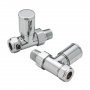 Verona Straight Standard Radiator Valves Pair - Chrome