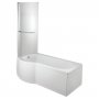Verona Tungstenite P-Shaped Shower Bath with Panel Curved Screen 1500mm x 700/850mm Left Handed - Acrylic