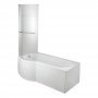 Verona Tungstenite P-Shaped Shower Bath with Panel Curved Screen - Acrylic