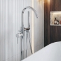 Verona Rivenza Fluted Chrome Freestanding Bath Shower Mixer Tap (inc Kit)