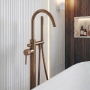 Verona Rivenza Fluted Brushed Bronze Freestanding Bath Shower Mixer Tap (inc Kit)