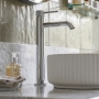 Verona Rivenza Fluted Chrome Tall High Rise Basin Mixer Tap
