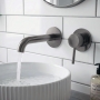 Verona Rivenza Fluted Gunmetal Wall Mounted Basin Mixer Tap