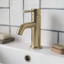 Verona RIvenza Brushed Brass Mini Basin Mixer Tap (inc Waste)