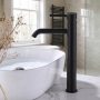 Verona Rivenza Matt Black Tall High Rise Basin Mixer Tap
