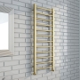 Verona Rivenza Round Brushed Brass Designer Towel Rail