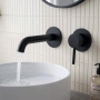 Verona Rivenza Matt Black Wall Mounted Basin Mixer Tap