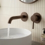 Verona Rivenza Brushed Bronze Wall Mounted Basin Mixer Tap