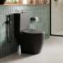 Verona Trevello Black Rimless Comfort Height Open Back Close Coupled Toilet (inc Soft Close Seat)