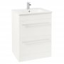 Verona Trevi Floor Standing Vanity Unit with Basin 600mm Wide White 1 Tap Hole