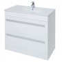 Verona Trevi Floor Standing Vanity Unit with Basin 750mm Wide White 1 Tap Hole