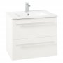 Verona Trevi Wall Hung Vanity Unit with Basin 600mm Wide White 1 Tap Hole