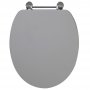 Verona Wooden Soft Close Toilet Seat with Chrome Fittings - Dust Grey