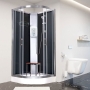 Vidalux Pure E Quadrant Shower Cabin 900mm with Standard Electric Shower 8.5 KW - Black