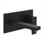 Villeroy & Boch Architectura Wall Mounted Basin Mixer Tap with Back Plate and Slotted Waste - Matt Black