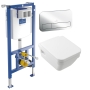 Villeroy & Boch Architectura Square 5-in-1 Rimless Wall Hung Toilet and Frame Bundle