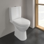 Villeroy & Boch O.novo Rimless Open Back Close Coupled Toilet with Push Button Cistern - Soft Close Seat