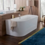 Villeroy & Boch Oberon 2.0 Double Ended Back to Wall Bath with Panel 1800mm x 800mm - White Alpin