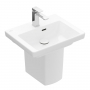 Villeroy & Boch Subway 3.0 Basin and Semi Pedestal 500mm Wide 1 Tap Hole - White Alpin