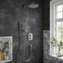 Villeroy & Boch Universal Dual Concealed Mixer Shower with Shower Handset and Round Fixed Head - Brushed Nickel
