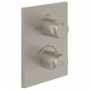 Villeroy & Boch Universal Thermostatic Concealed Shower Valve Only Dual Outlet - Brushed Nickel Matt