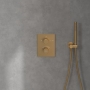 Villeroy & Boch Universal Thermostatic Concealed Shower Valve Dual Outlet - Brushed Gold