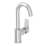 Vitra Flow Square Single Lever Side Action Basin Mixer Tap - Chrome